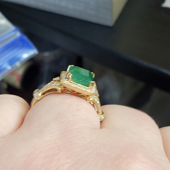Effy 14k Emerald & diamond ring size 7 1/4 - Picture 7 of 10